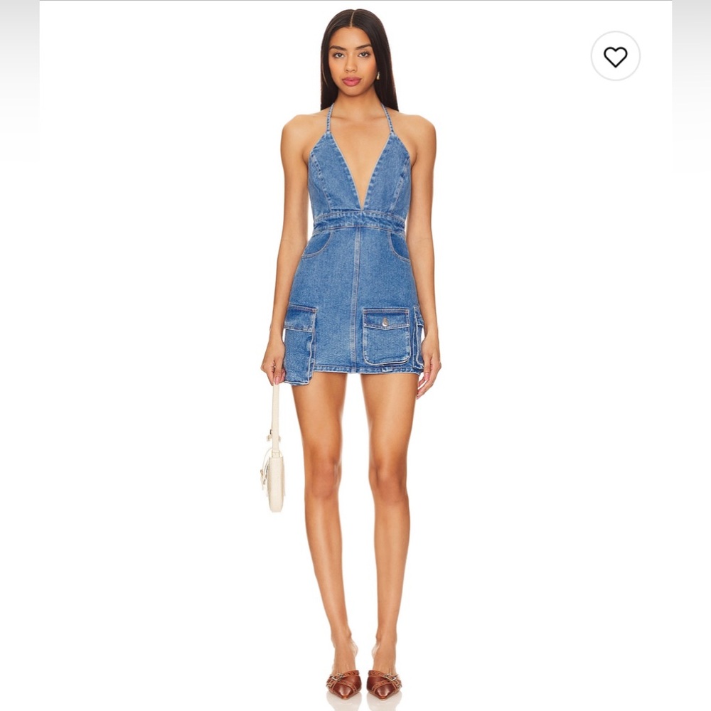 Bardot Zerah Cargo Mini Denim Dress Size 4